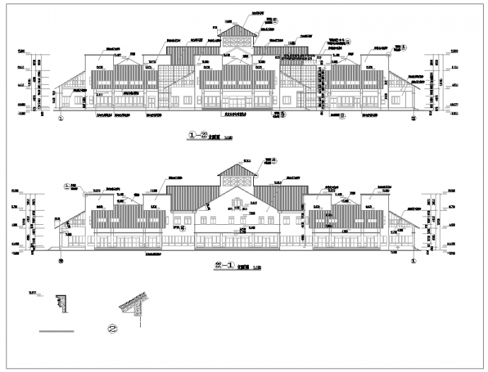 北美风情别墅建筑设计图（共11张）_图1