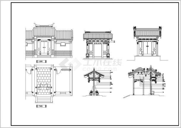 某旅游景点精品古建筑cad图纸全套-图二