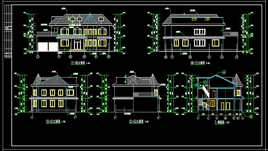 2层私人自建独栋别墅含阁楼层建筑结构设计施工图