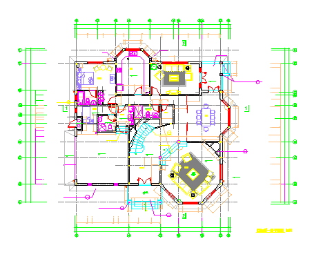 某地区钢结构别墅建筑cad施工设计图