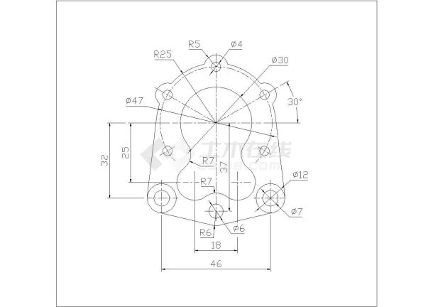 某机械制图CAD平立剖节点图-图一