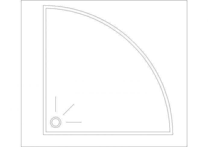 某卫淋浴房CAD节点平面构造设计图_图1