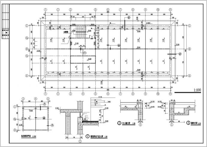 大同市建设路某市政单位6层砖混结构办公楼全套建筑设计CAD图纸_图1