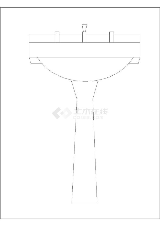 某洗手台CAD平立剖节点全套图-图一