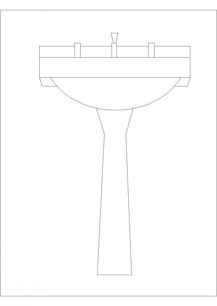 某洗手台CAD平立剖节点全套图_图1