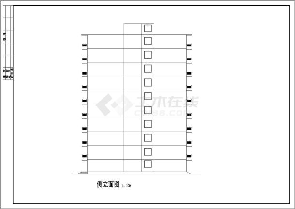 益阳点式小高层建筑设计全套施工cad图-图二