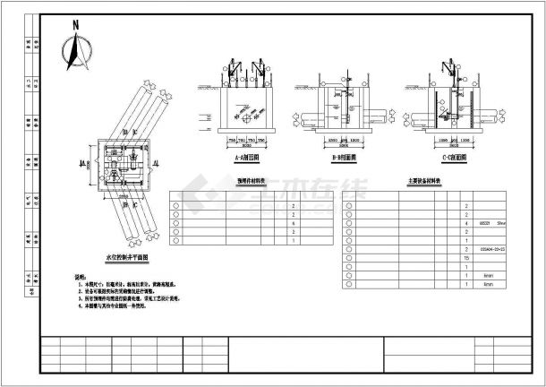 某地区住宅小区雨水泵站设计施工CAD图纸-图二