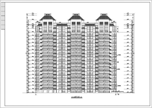昌都高层住宅楼底商私人住宅楼设计CAD详细建筑施工图-图一