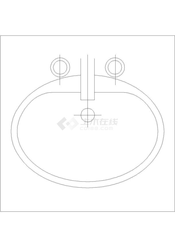 某洗手台CAD施工构造大样图纸-图一