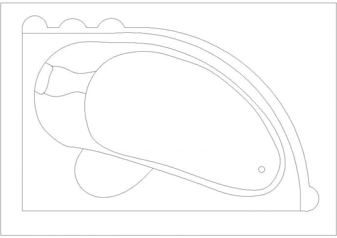 某异形浴缸CAD详细构造施工设计图_图1