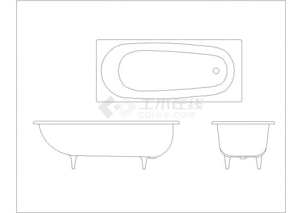某浴缸CAD详细施工节点图纸-图一