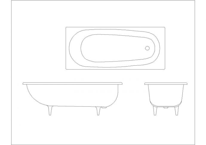 某浴缸CAD详细施工节点图纸_图1