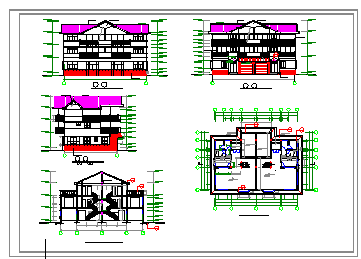 某地三层双拼别墅建筑cad设计施工图-图二