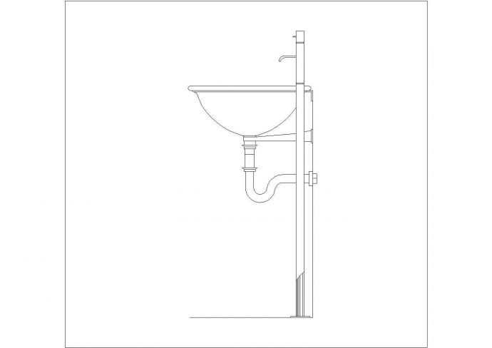 某洗手台CAD平立剖节点施工图_图1