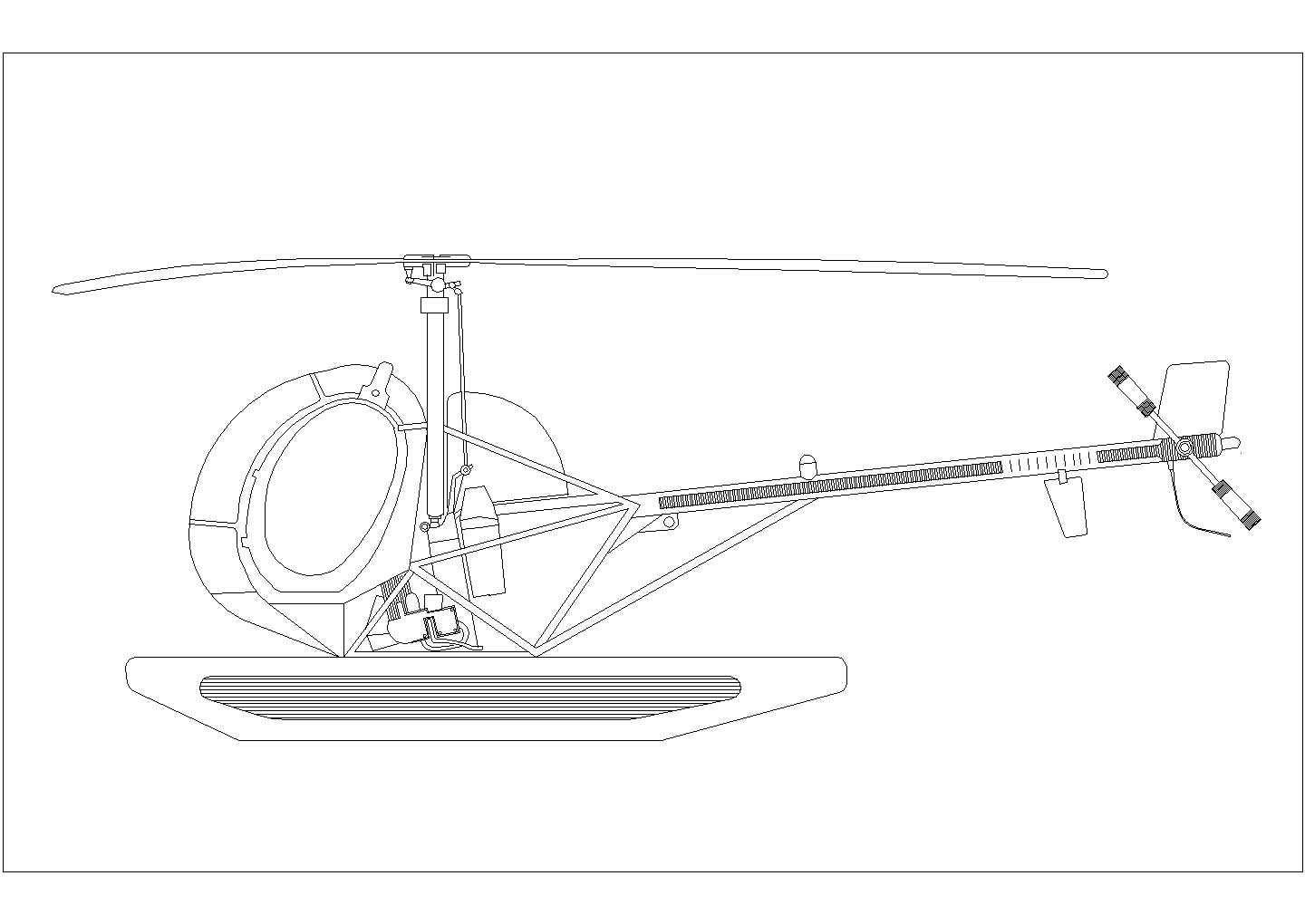 某飞机CAD详细节点平面图纸