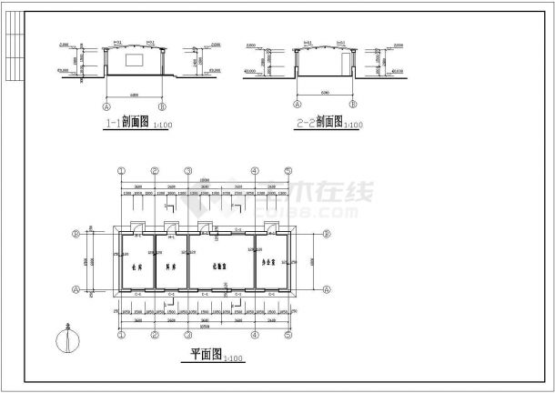 东北农村鸡舍图纸及值班室等简易房屋-图一