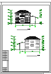 某地区小型别墅结构建筑设计cad图纸_图1