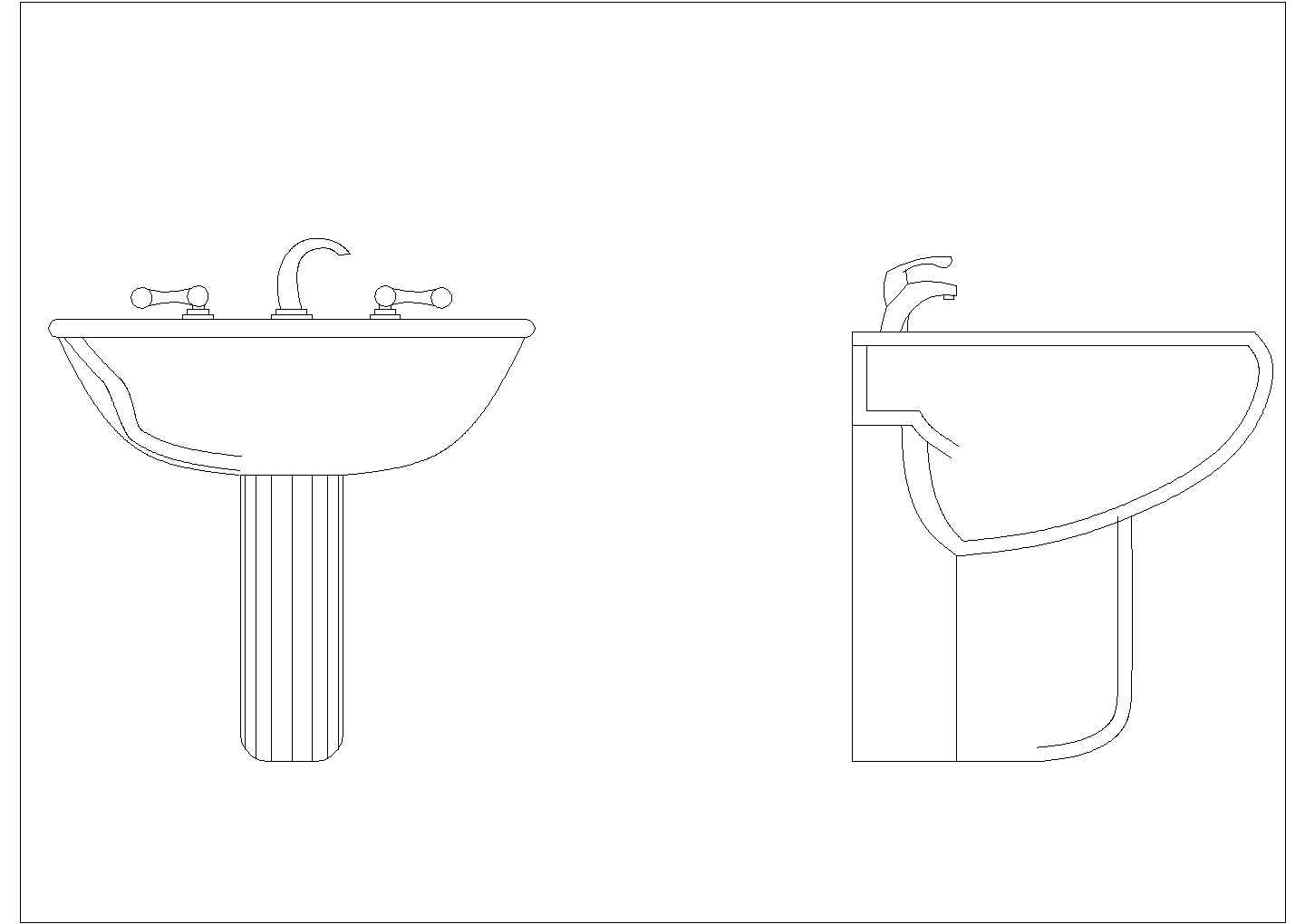 某洗手台CAD详细构造设计平面图