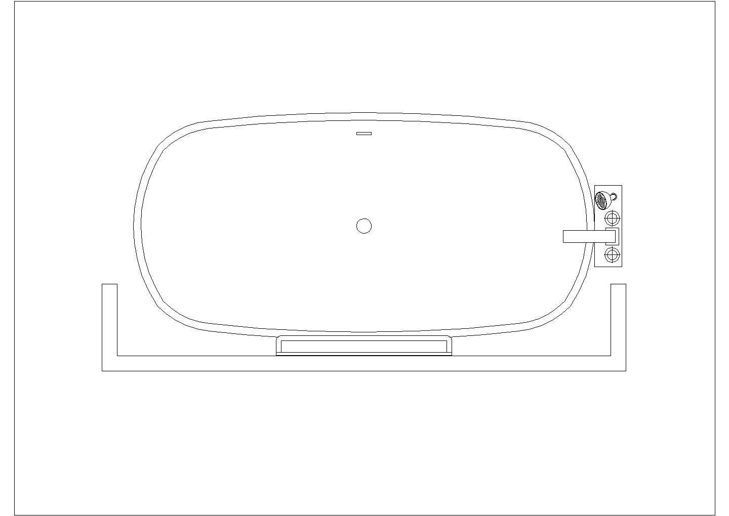 某浴缸平面CAD节点构造详细设计图