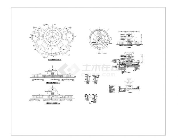 某精致种植池施工全套设计CAD平剖面图-图一