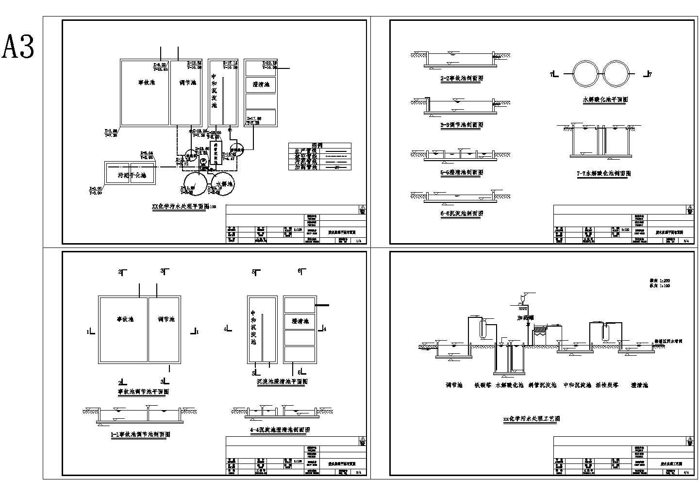 某化学公司污水处理项目设计CAD图纸