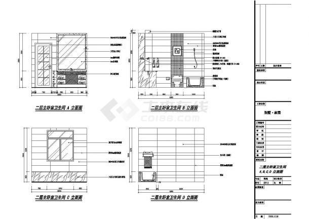某高雅三层别墅室内装修设计CAD详情图-图一