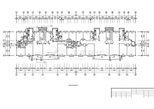 泉州市某家属院3360平6层框混结构住宅楼建筑设计CAD图纸（含半地下室）-图一