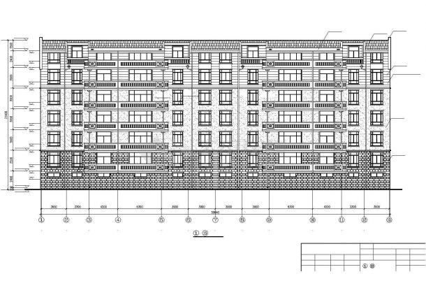 泉州市某家属院3360平6层框混结构住宅楼建筑设计CAD图纸（含半地下室）-图二