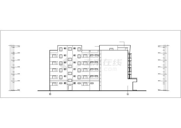 太仓市汇阳新村某6层框架结构商住楼建筑设计CAD图纸（1层商用）-图一