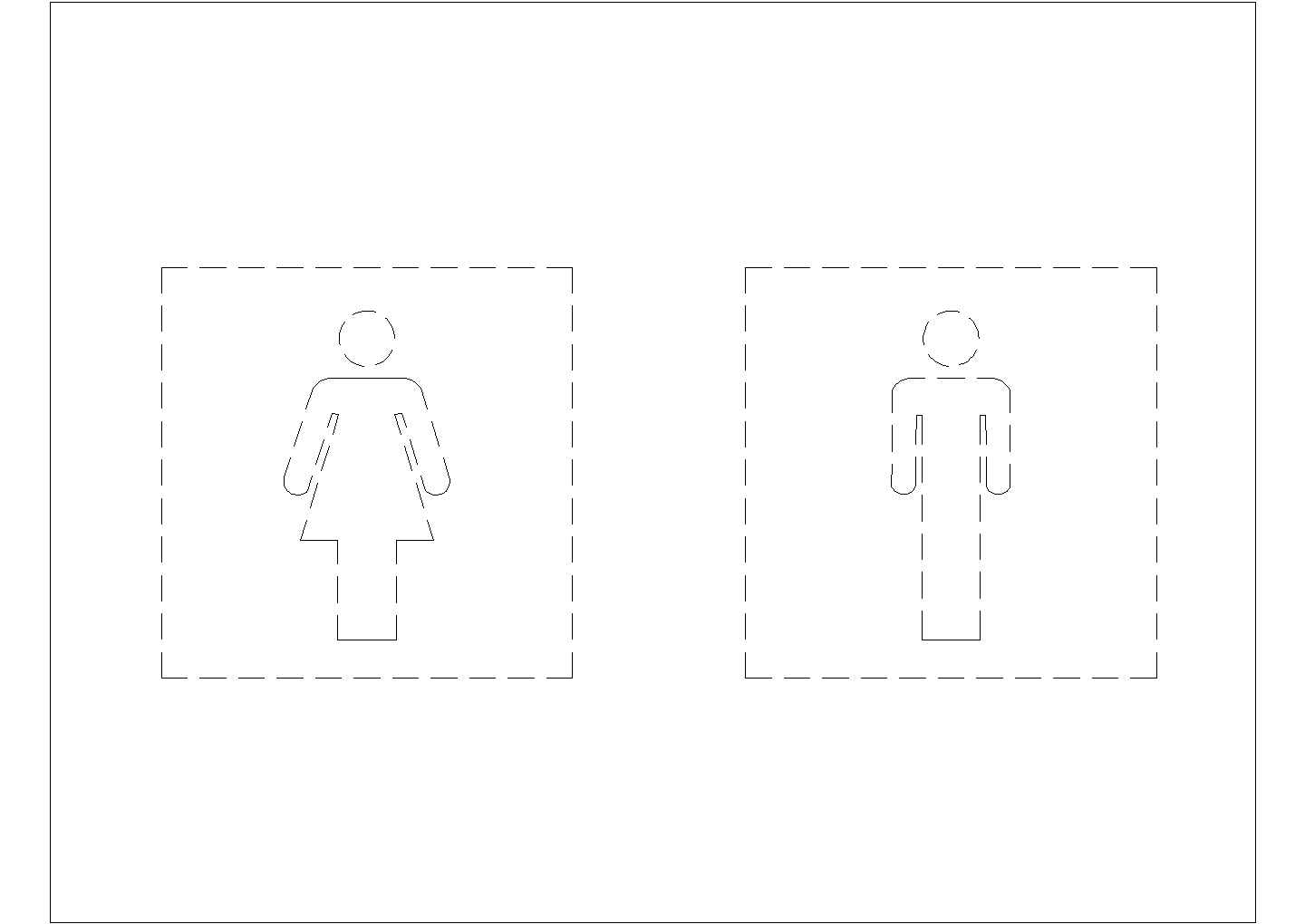 某卫生间标志CAD节点施工平面图