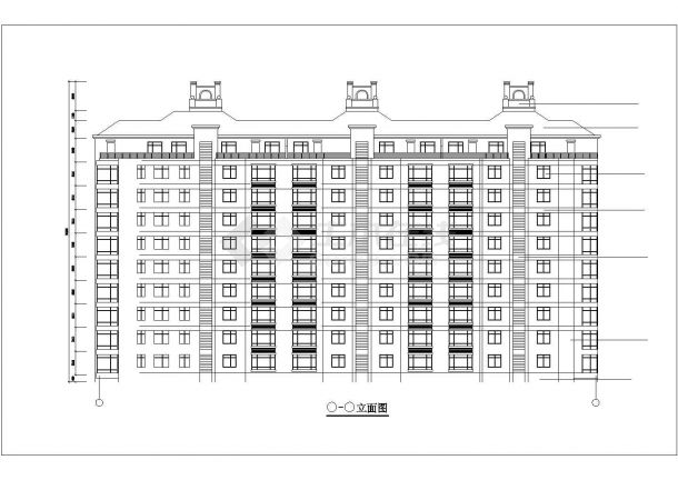 太原市祥福花园小区9层框架结构住宅楼建筑设计CAD图纸（含阁楼）-图一