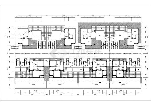 重庆市健福嘉苑小区3层砖混结构合院别墅楼平面设计CAD图纸-图二
