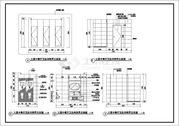 广东某酒店装修CAD室内设计构造三层施工图-图一
