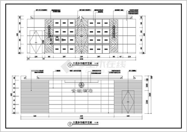 广东某酒店装修CAD室内设计构造三层施工图-图二