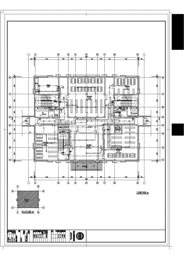 某大型中学图书馆电气施工CAD图纸-图二