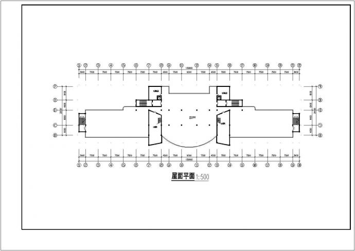 某学校八层图书馆建筑设计CAD图纸_图1