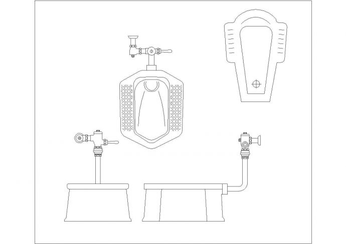 某蹲厕CAD节点平立面设计图_图1