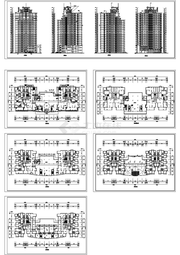 北京某高层商住楼建筑设计施工CAD全套图纸-图一