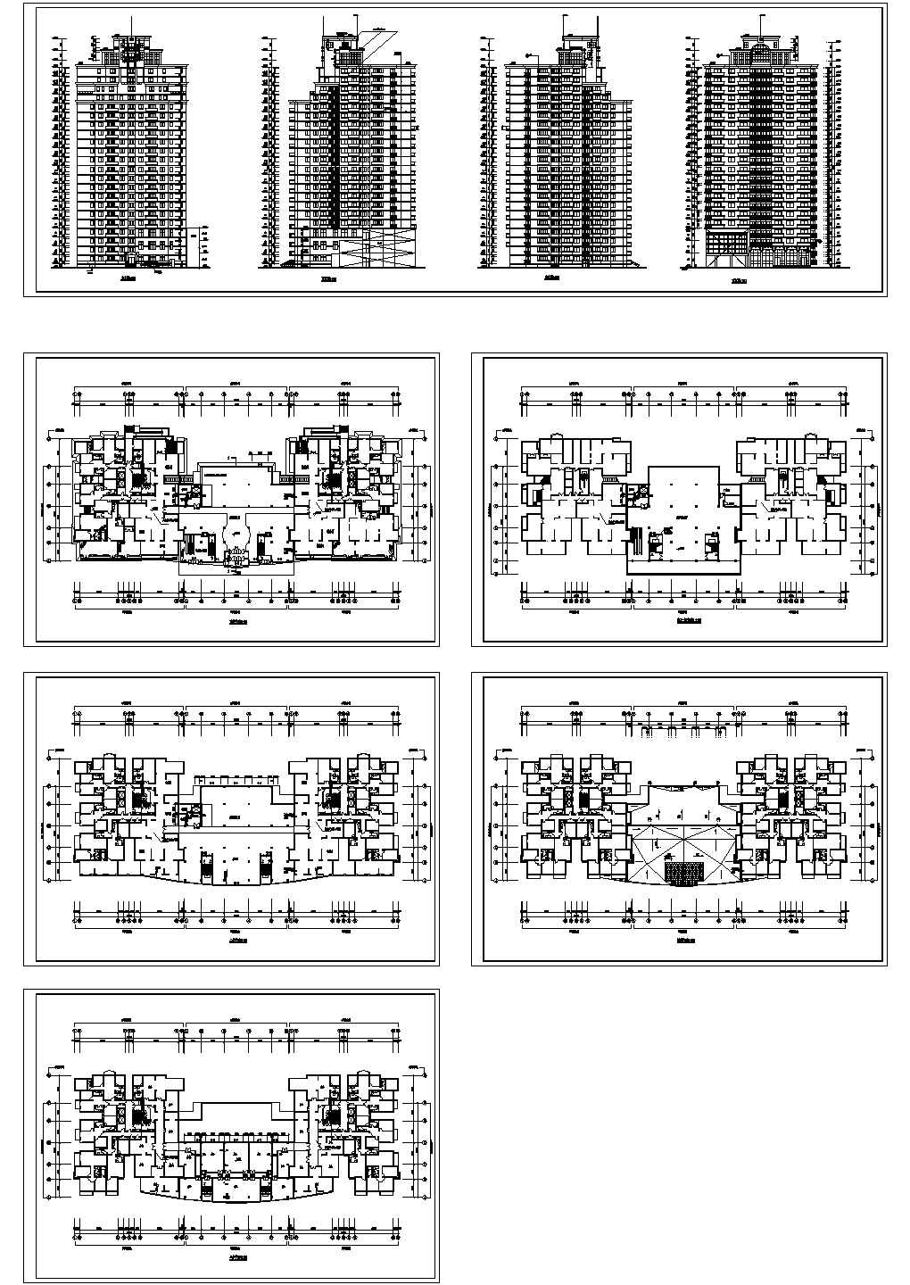 北京某高层商住楼建筑设计施工CAD全套图纸