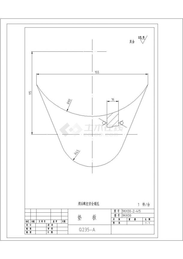  Design Drawing of CAD Plane Vertical Section Node of a Base Plate - Figure 1
