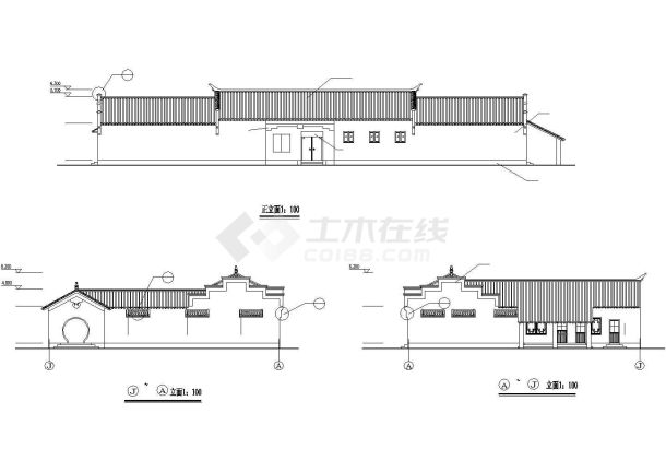 徽派建筑之农家饭庄建筑设计CAD图-图二