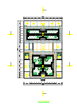一层四合院建筑cad方案图 带1相似JPG外观效果_图1