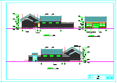 单层北京经典四合院建筑cad施工图-图二