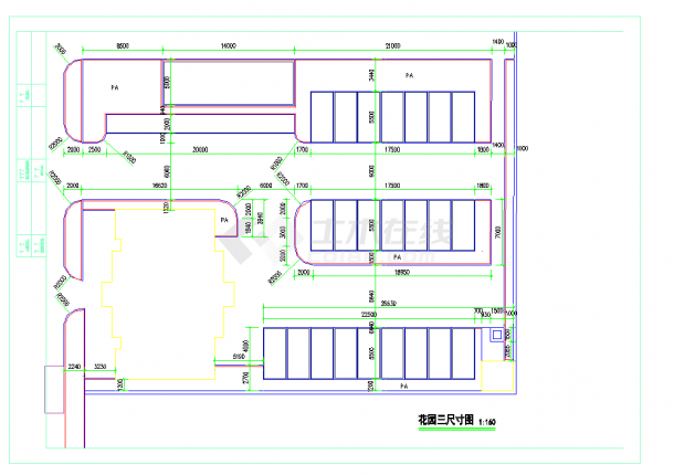 杭州旧住宅小区景观改造施工图CAD图纸-图二