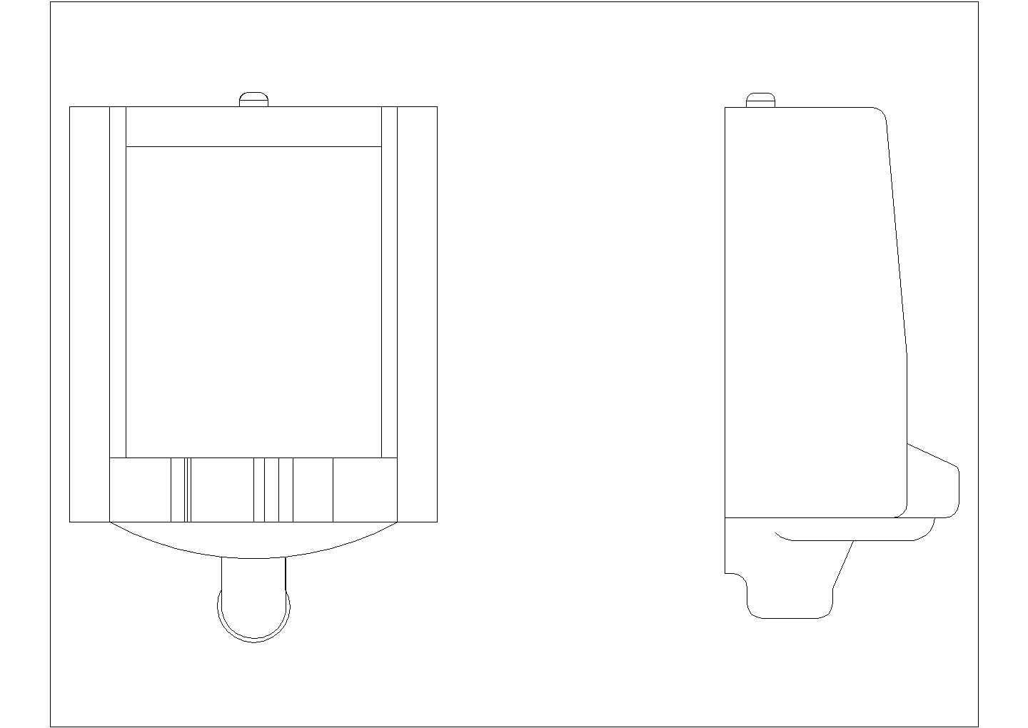 某小便器CAD节点平立面构造图纸