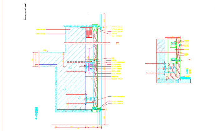 某地隐框玻璃幕墙小单元节点大样施工图CAD图纸_图1