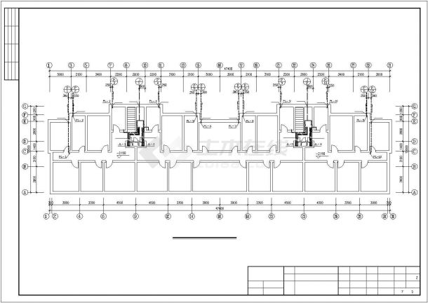 长47.米宽12米-1+5+1阁楼层住宅楼给排水施工图纸（标注明细）-图二