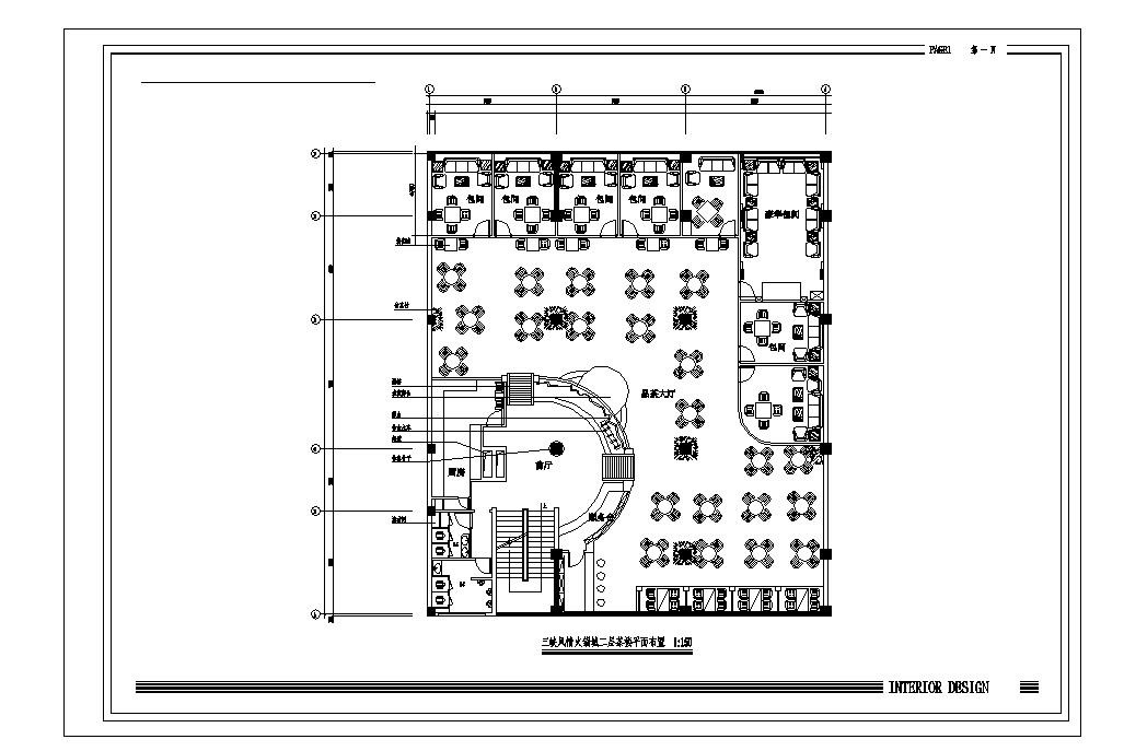 某地茶楼平面CAD设计图