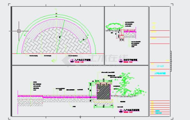 成都小区园林景观建筑施工设计CAD参详图-图一