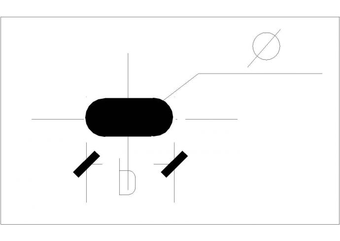某长圆形螺栓孔CAD构造设计图_图1